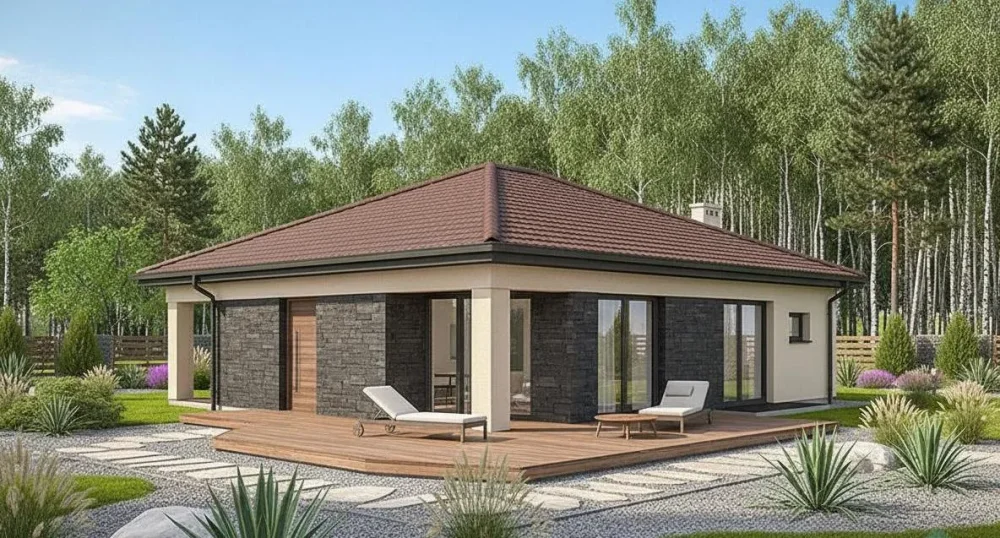 Проект Одноэтажный дом 13 на 11, 98 м2