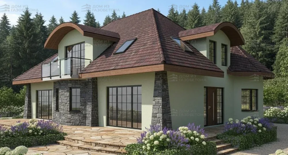 Проект Двухэтажный дом 15 на 13, 217 м2