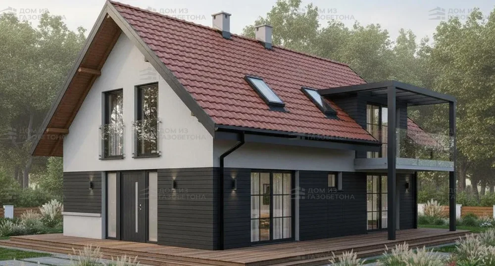 Проект Двухэтажный дом 13 на 11, 174 м2