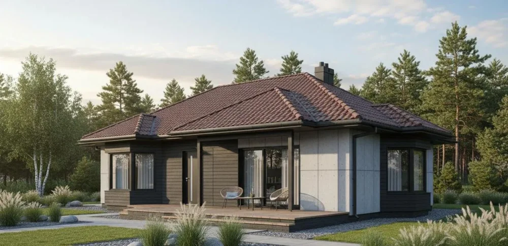 Проект Одноэтажный дом 15 на 10, 107 м2